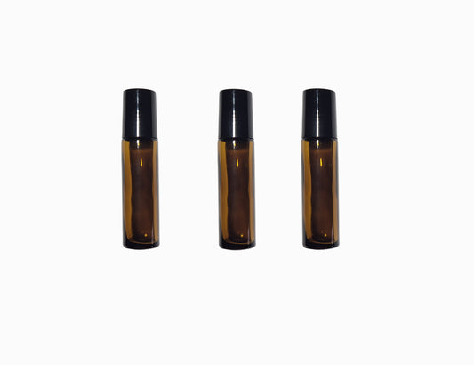 3pk amber glass refill perfume bottles 10ml (Main)