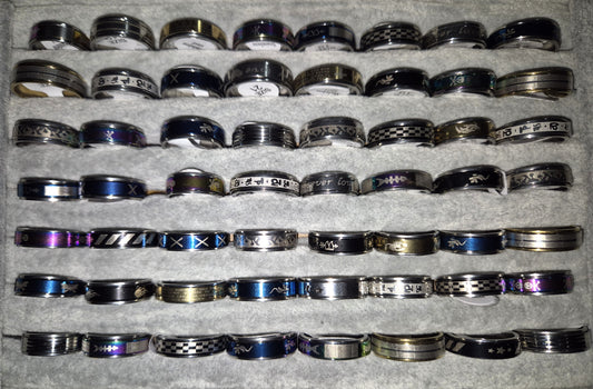 Rotating Stainless Steel Fidget Rings - 50 Pack