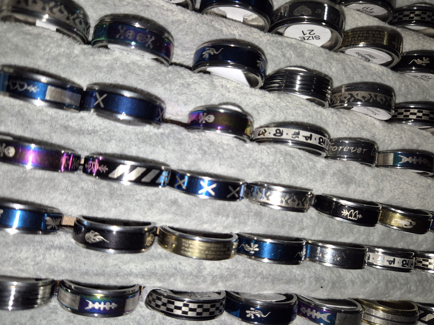 Rotating Stainless Steel Fidget Rings - 50 Pack