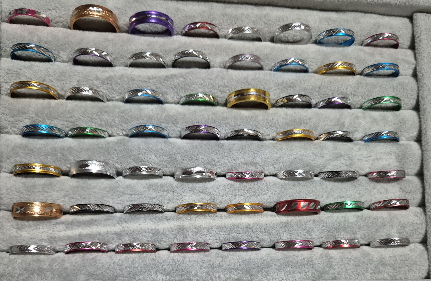 Retro Rings Multi Colors Bulk 80 Pack