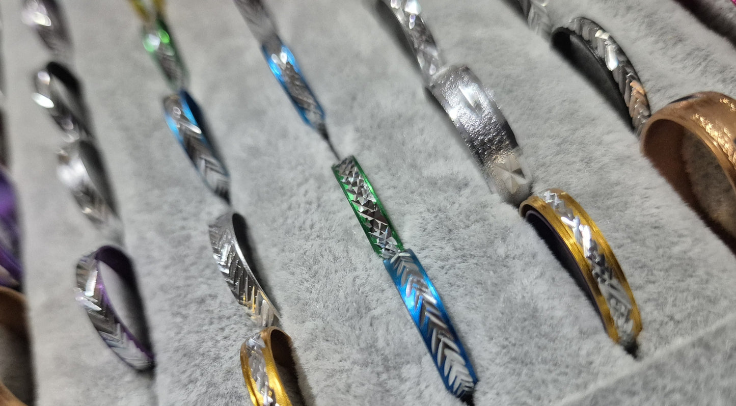Retro Rings Multi Colors Bulk 80 Pack