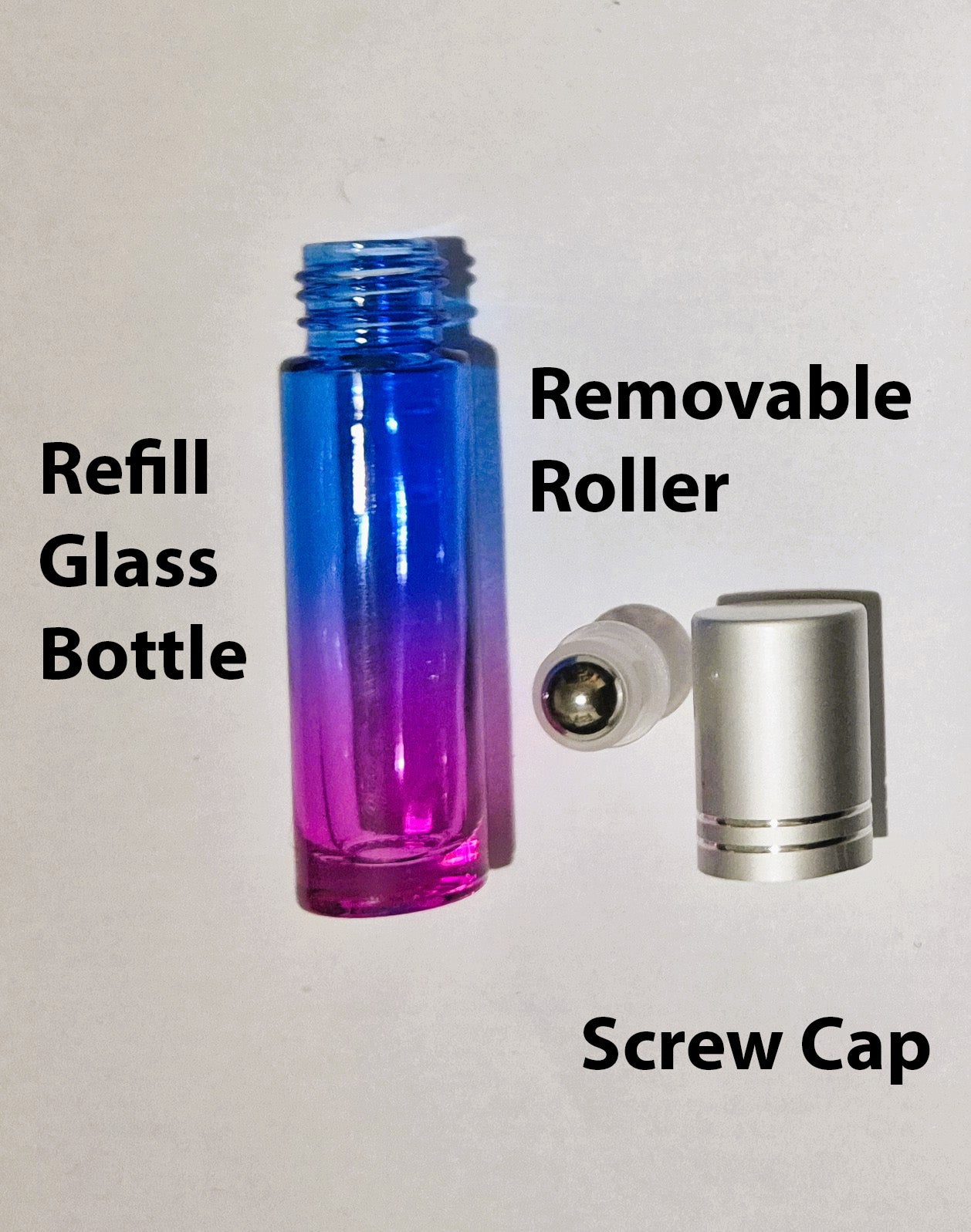 Refill Perfume Glass Hue Bottles Roll On 10ml