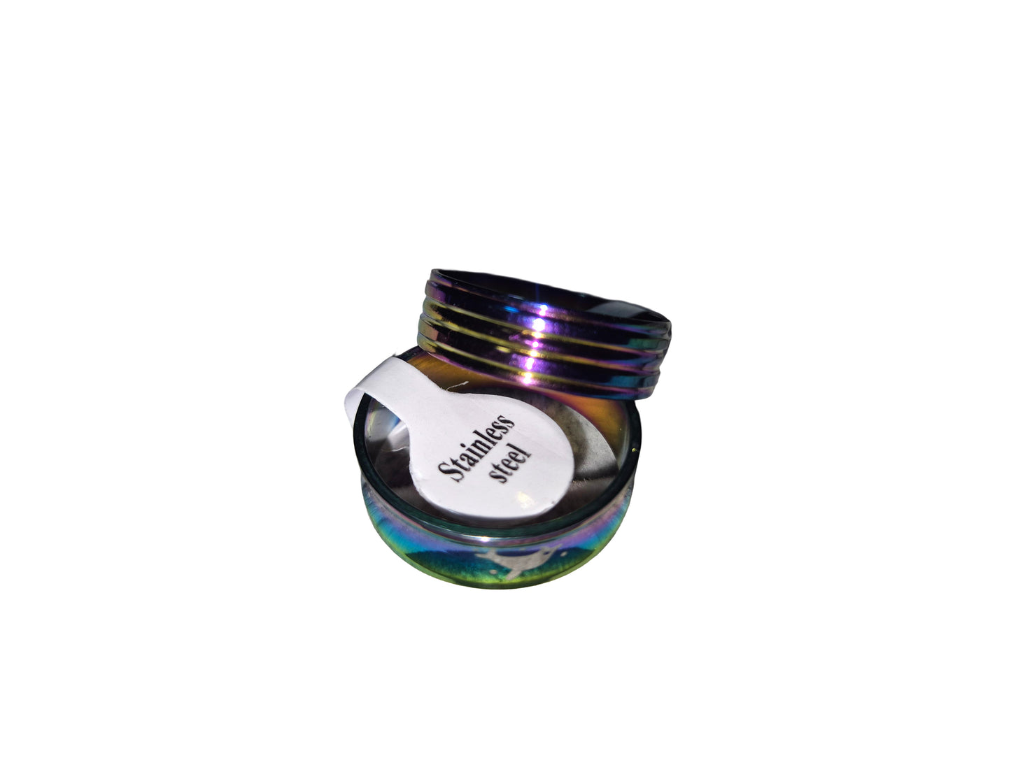 Multi colored Stainless Steel Rings-Stylish