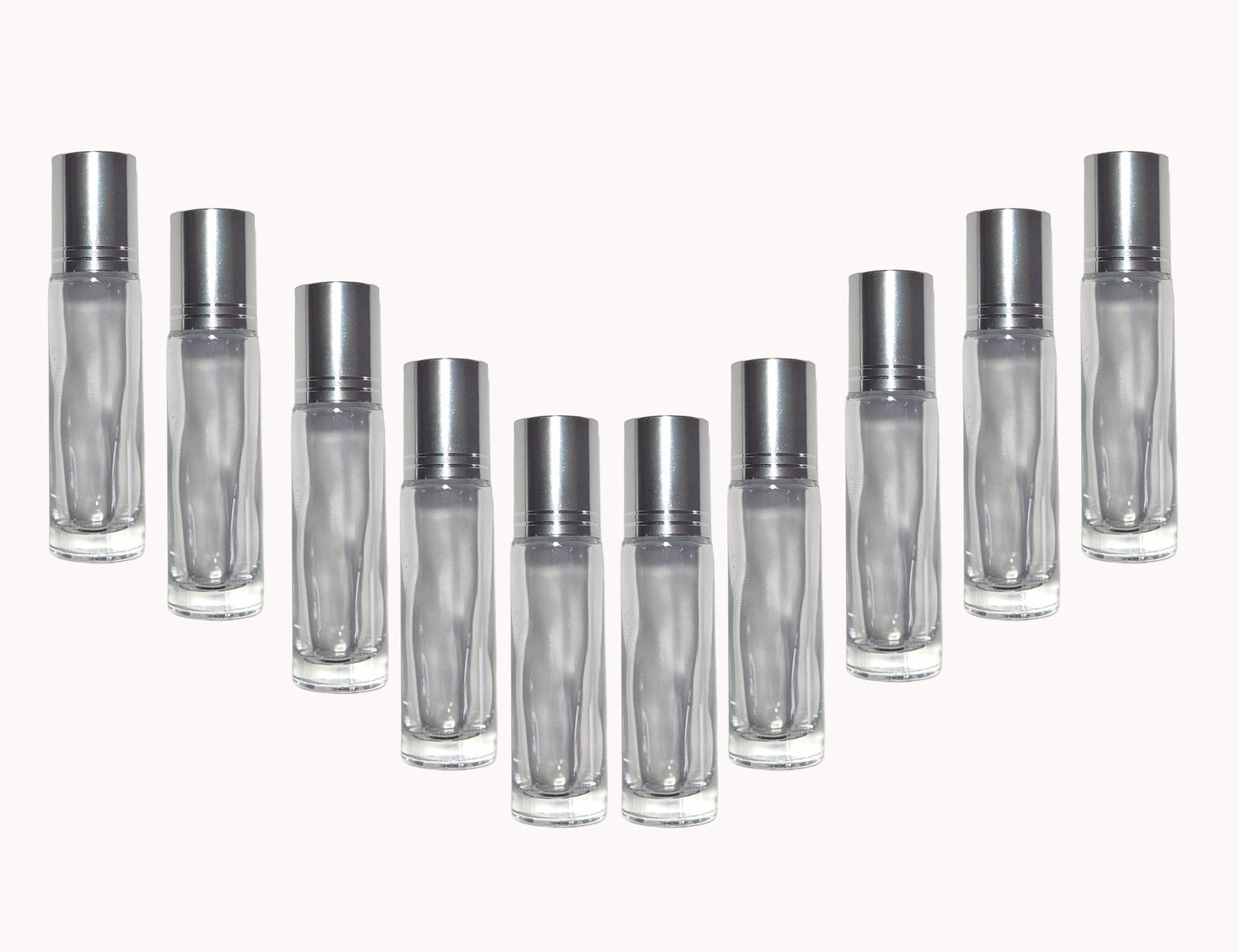 Glass Refillable Perfume Bottles Silver Roll On 10ml