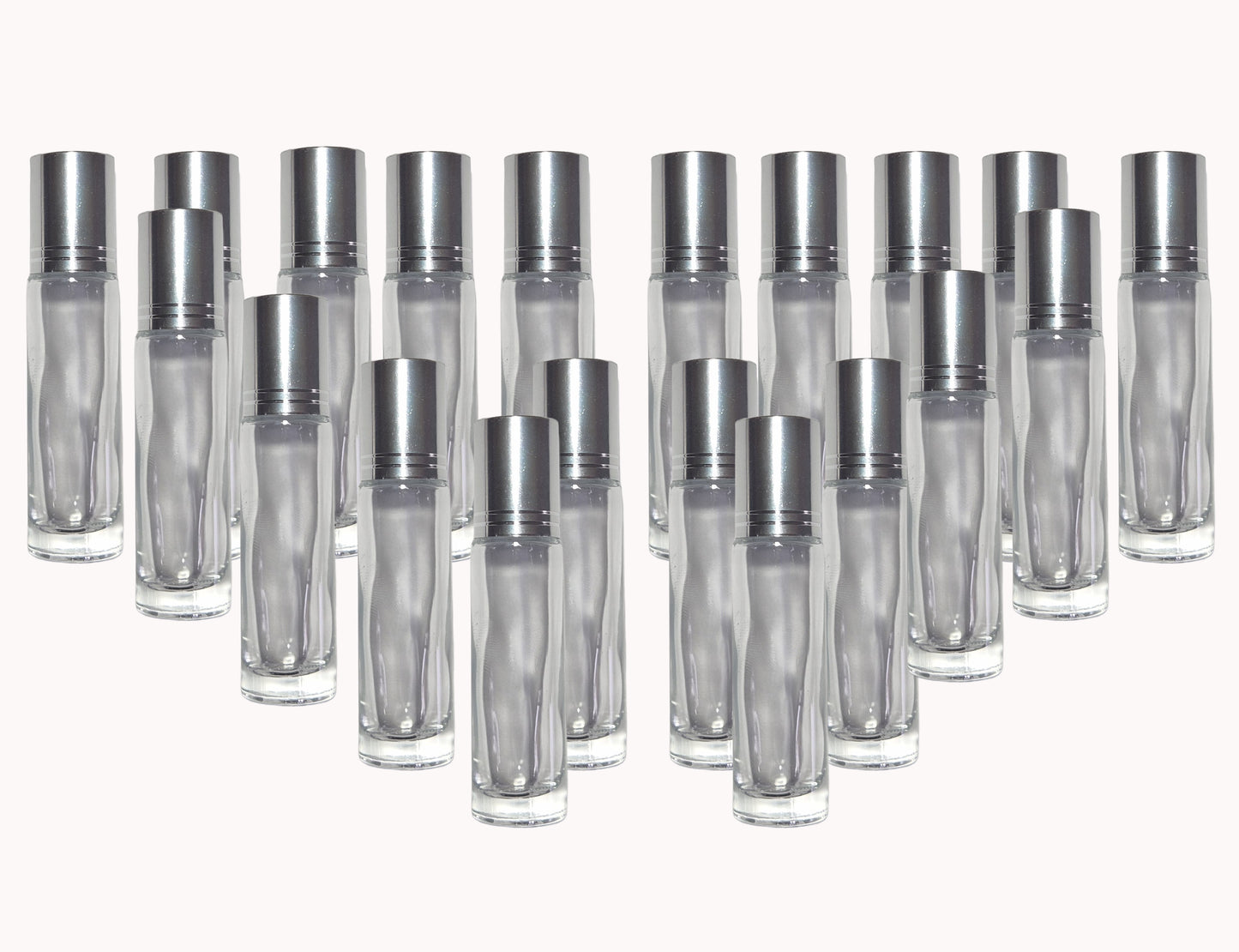 Glass Refillable Perfume Bottles Silver Roll On 10ml