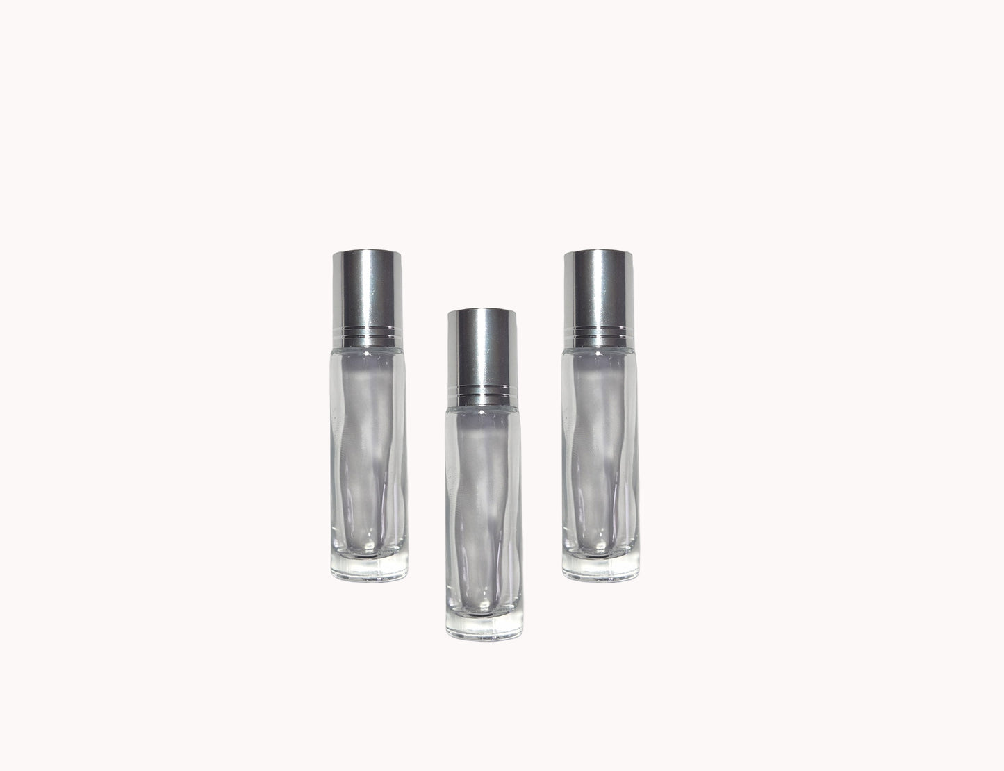 Glass Refillable Perfume Bottles Silver Roll On 10ml
