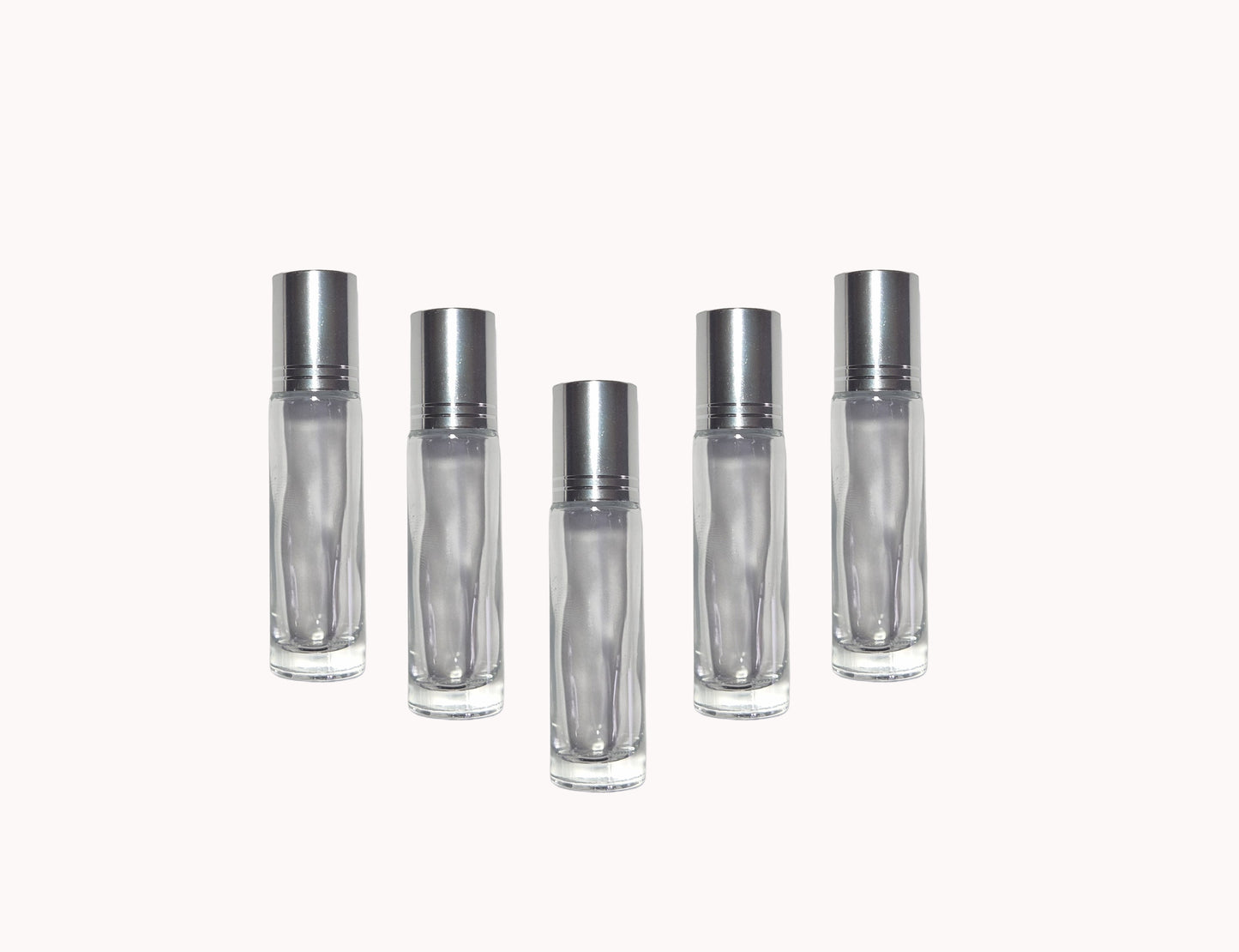 Glass Refillable Perfume Bottles Silver Roll On 10ml