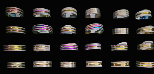Mixed Rings Stainless Steel 50 Pack