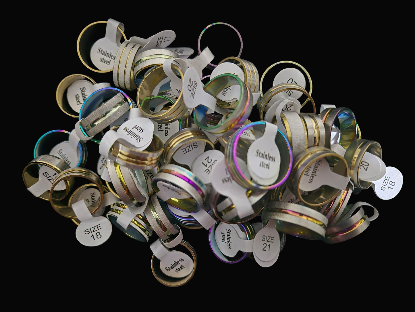 Mixed Rings Stainless Steel 50 Pack
