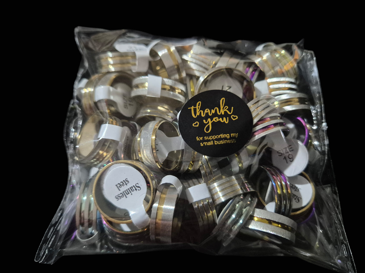 Mixed Rings Stainless Steel 50 Pack