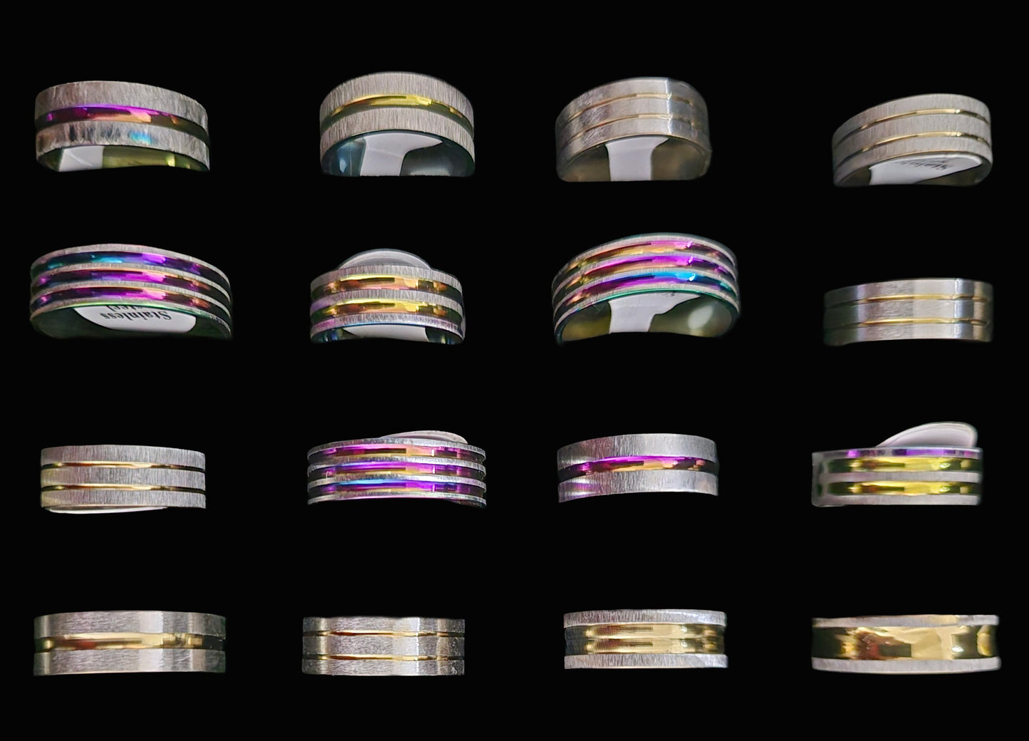 Mixed Rings Stainless Steel 50 Pack