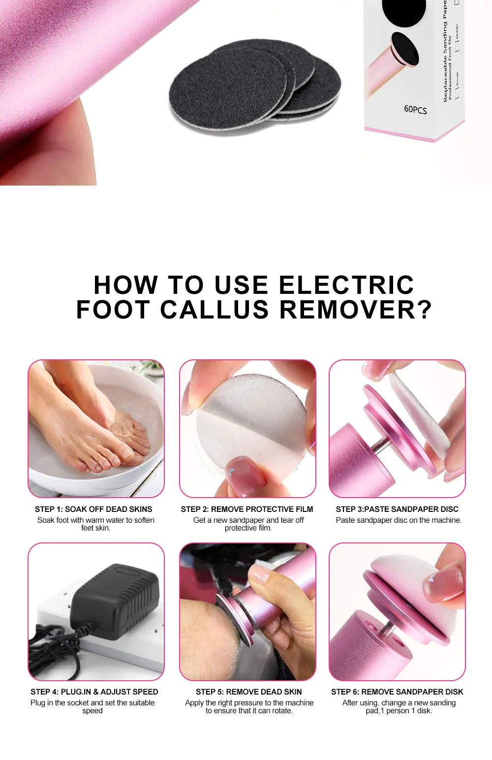 Professional Electric Foot Grinder - Pedicure Tool