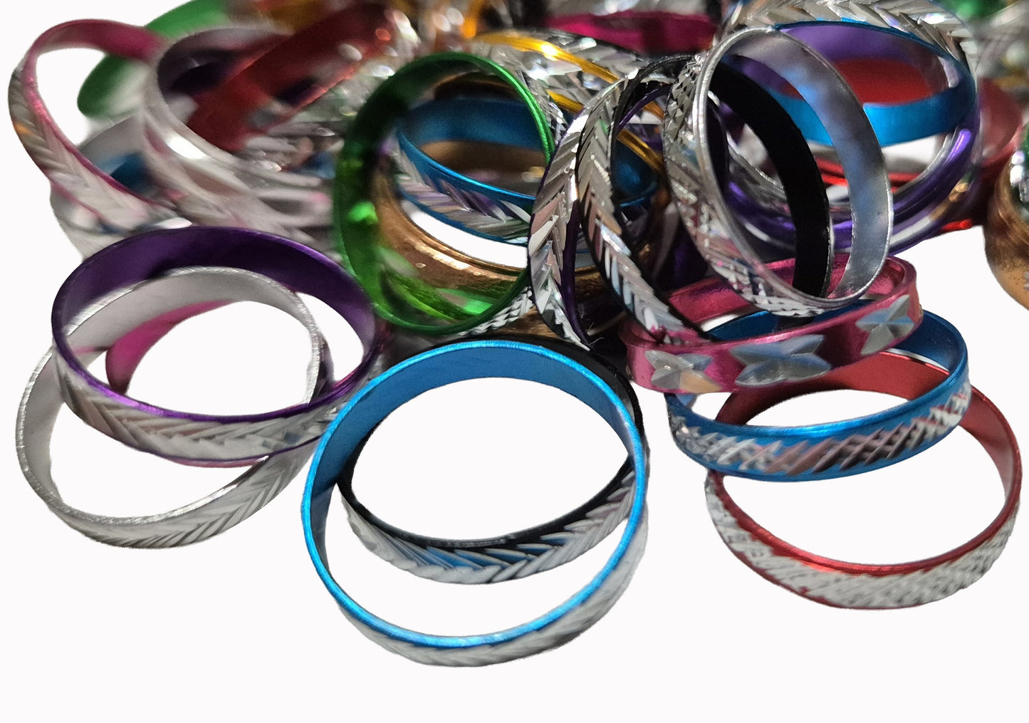 Retro Rings Multi Colors Bulk 80 Pack