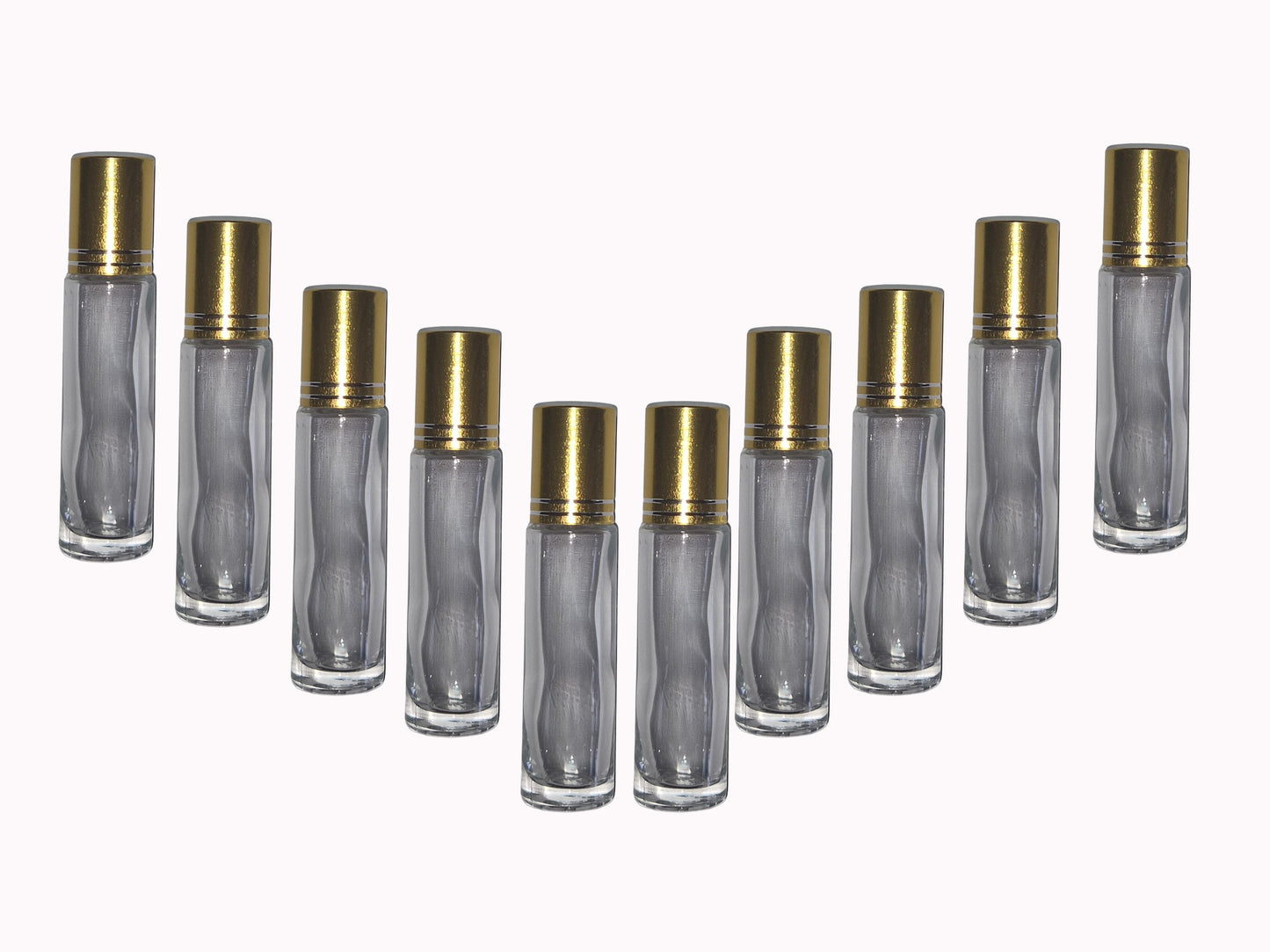 Glass Refillable Perfume Bottles Gold Roll On 10ml