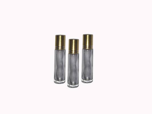 Glass Refillable Perfume Bottles Gold Roll On 10ml