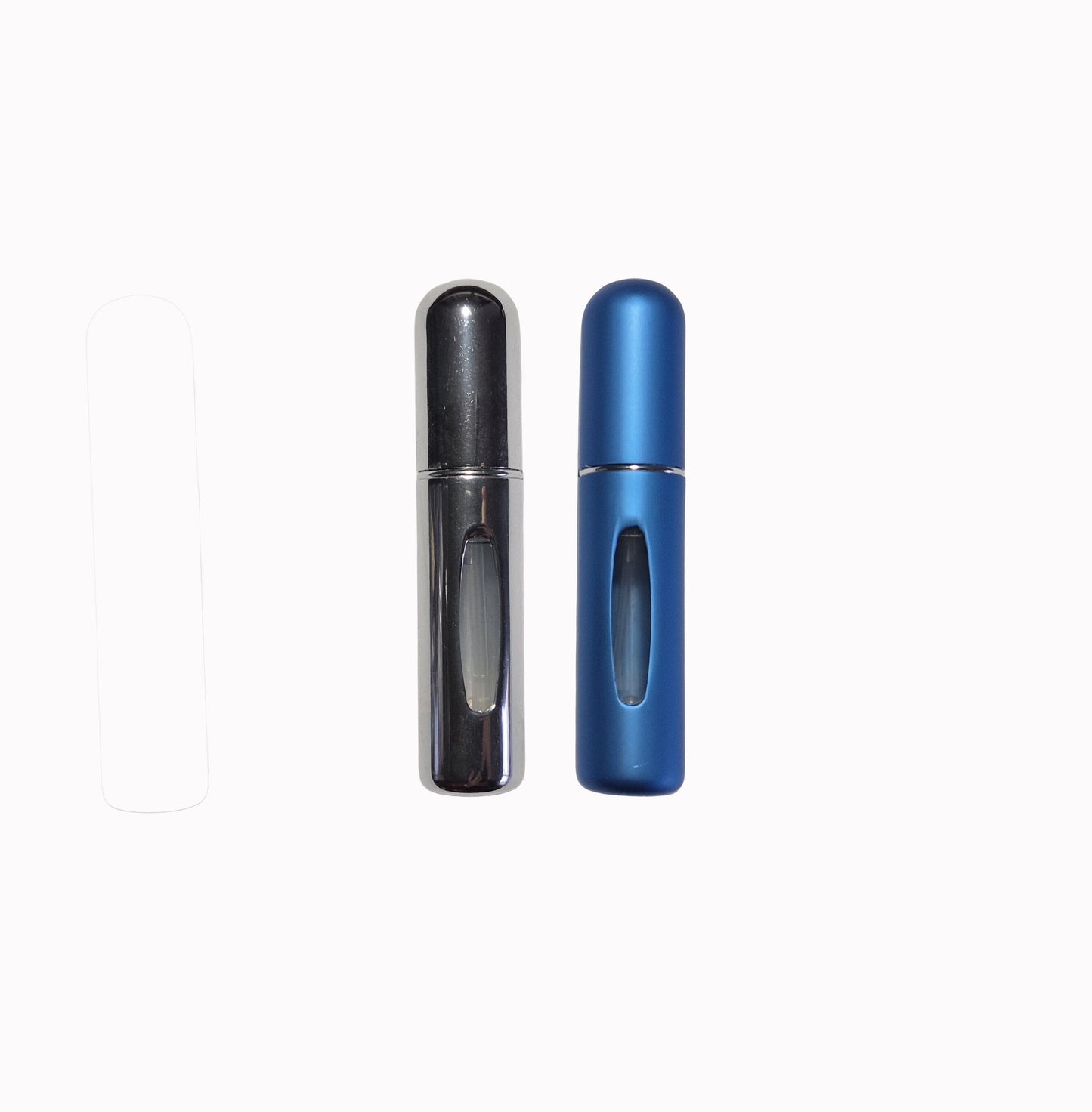 2pk silver and blue refillable spray perfume bottles 10ml