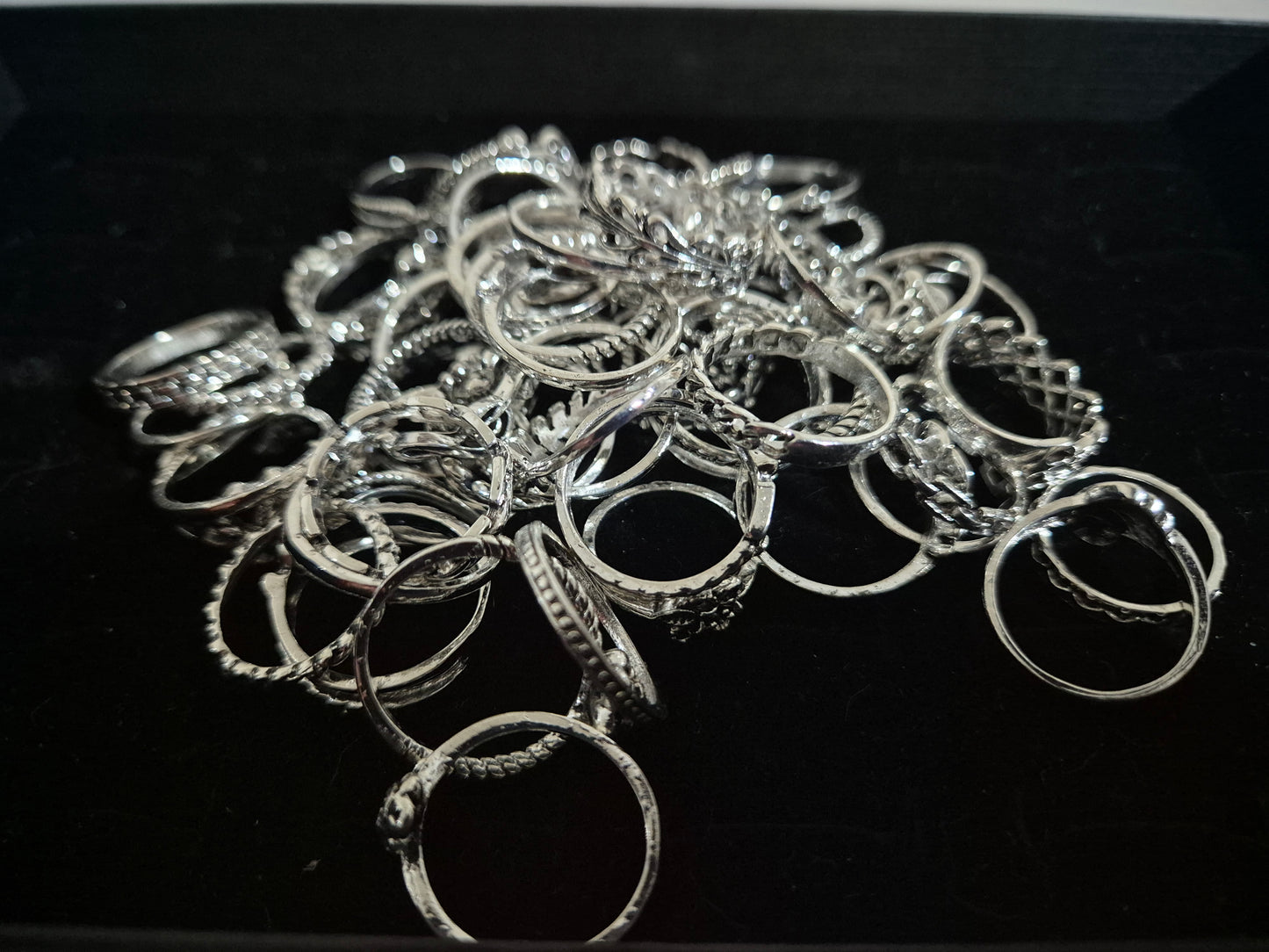 Vintage BoHo Charm Silver Mix Rings-50 Pack