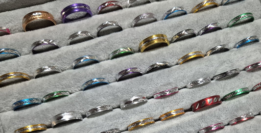Retro Rings Multi Colors Bulk 80 Pack
