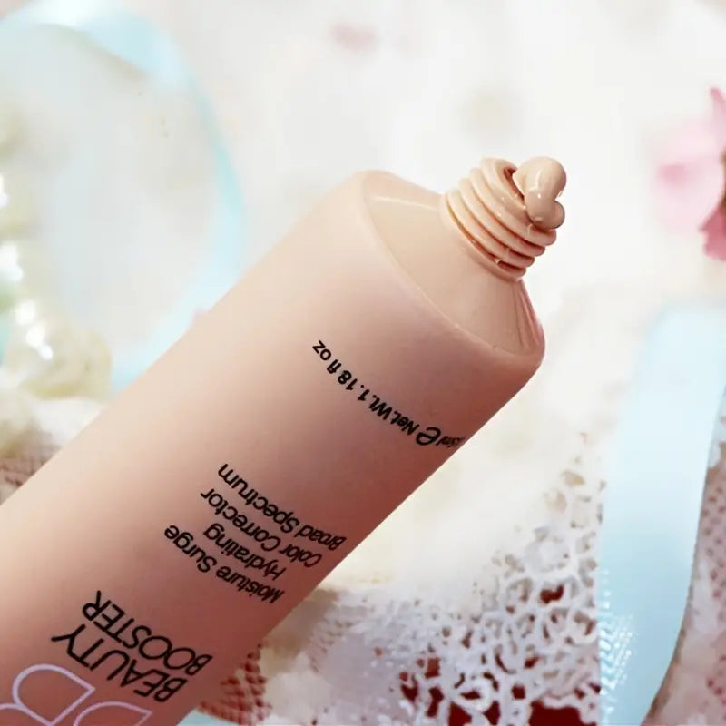 Lotion bottle with text on a blurred background