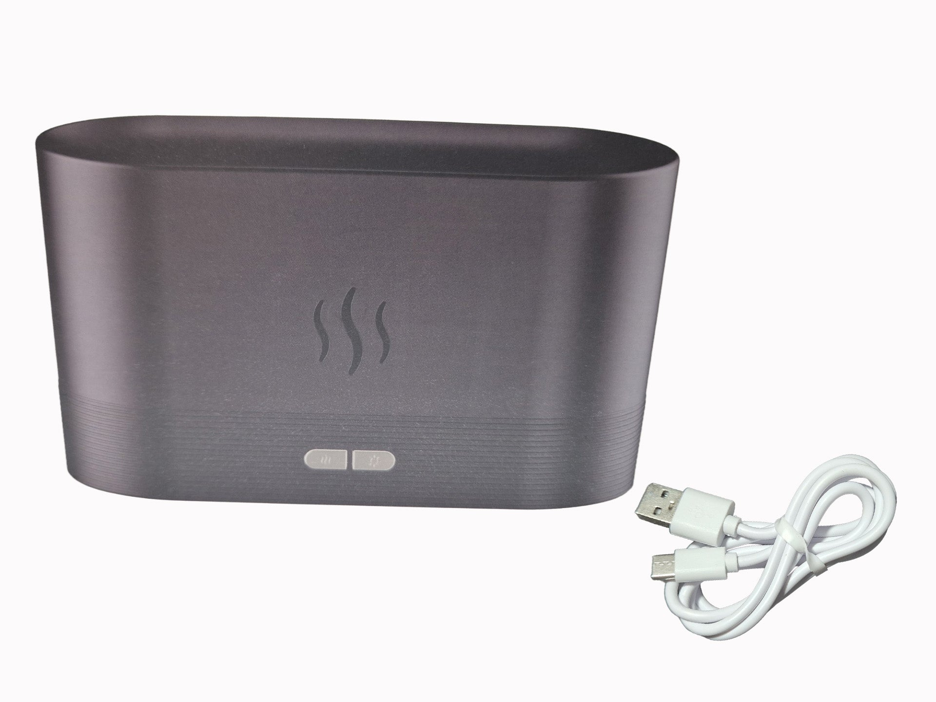 Flame Diffuser Humidifier Aroma Essential Oil Lamp Black - LED