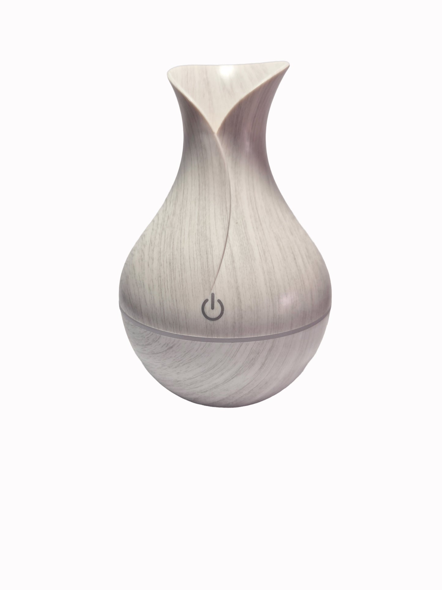 Mini Humidifier Diffuser Aroma White Wood Grain (Front View)
