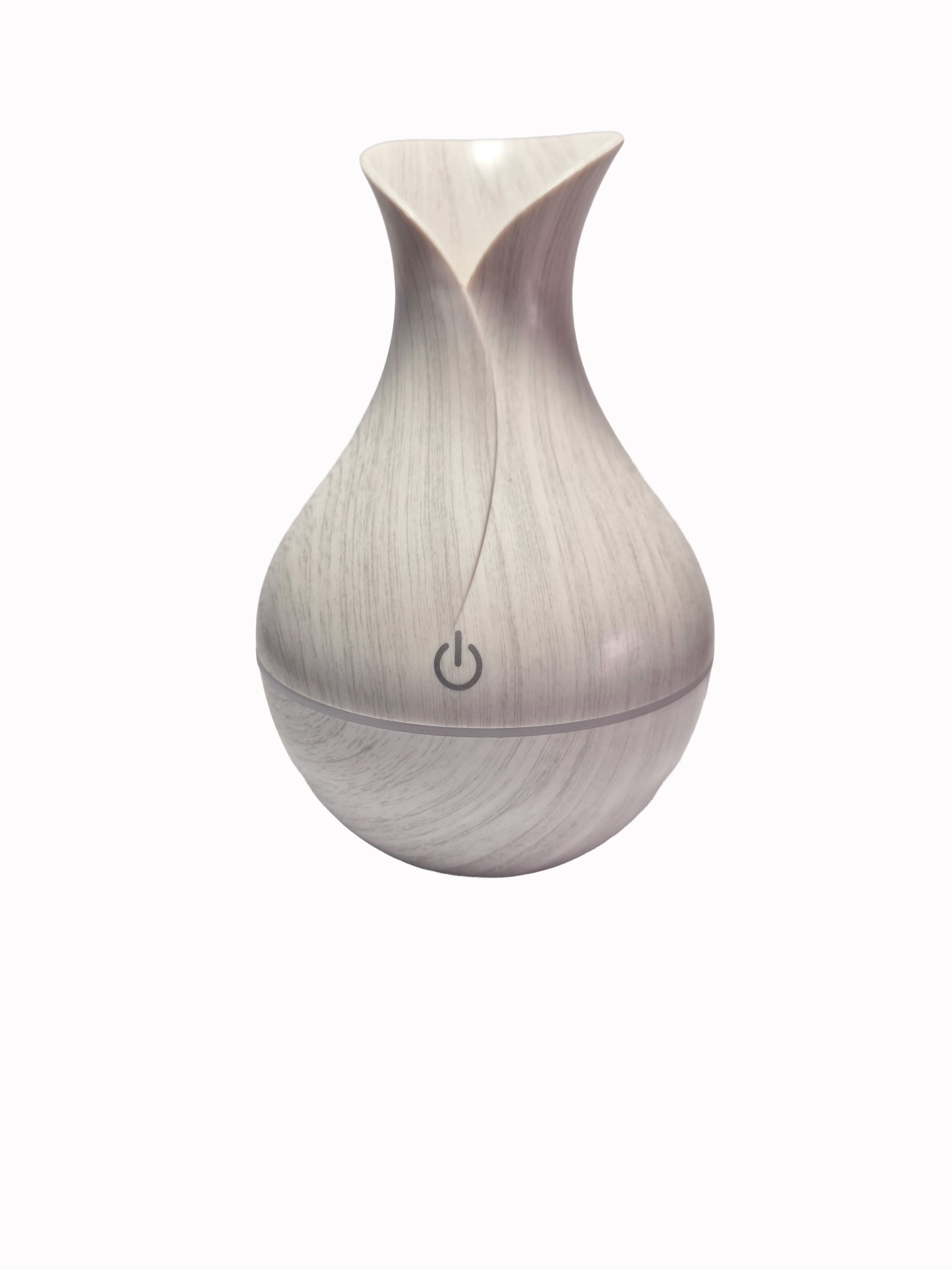 Mini Humidifier Diffuser Aroma White Wood Grain (Front View)