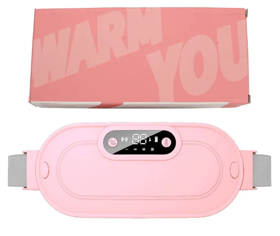 Pink electronic device with digital display on a white background