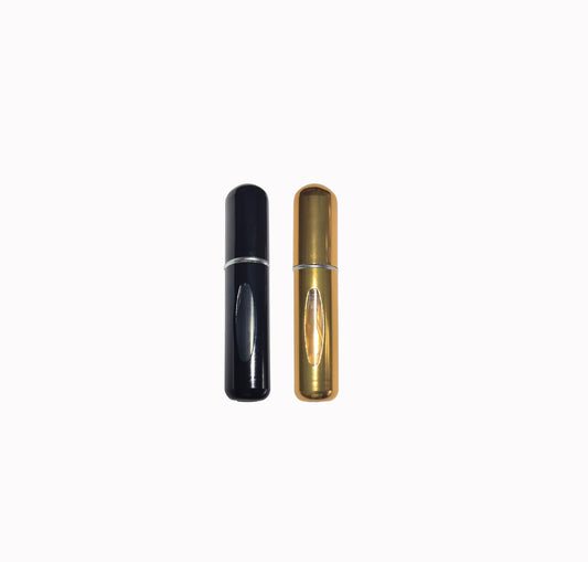 2pk Black and gold refill spray perfume bottles 10ml
