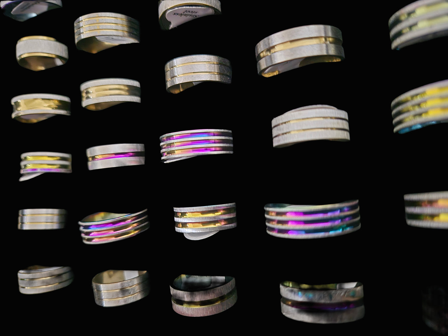 Mixed Rings Stainless Steel 50 Pack