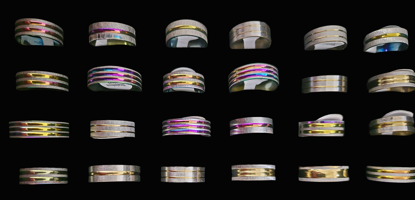 Mixed Rings Stainless Steel 50 Pack