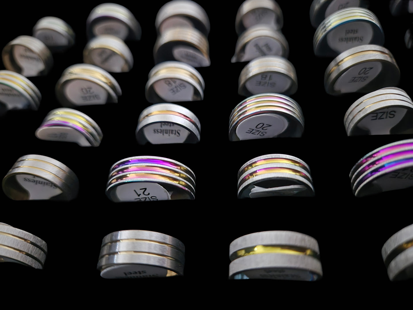 Mixed Rings Stainless Steel 50 Pack