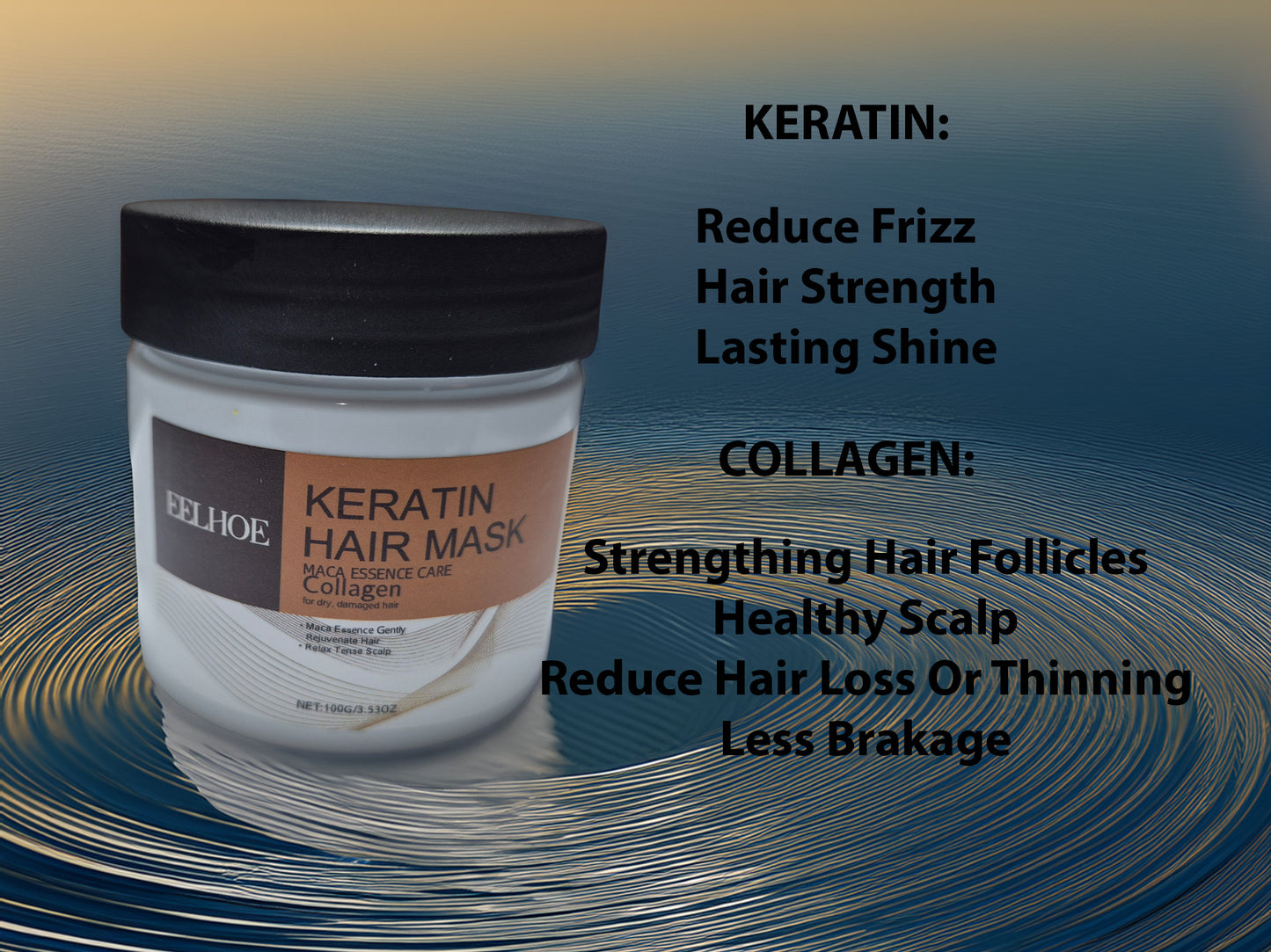 Keratin Collagen Professional Care Hair Mask-Deep Treatment (description)