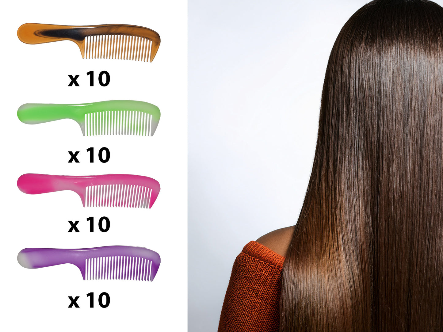 Travel Hair Combs Set - 40 Pack Mixed Colors for All Hair Types (main)