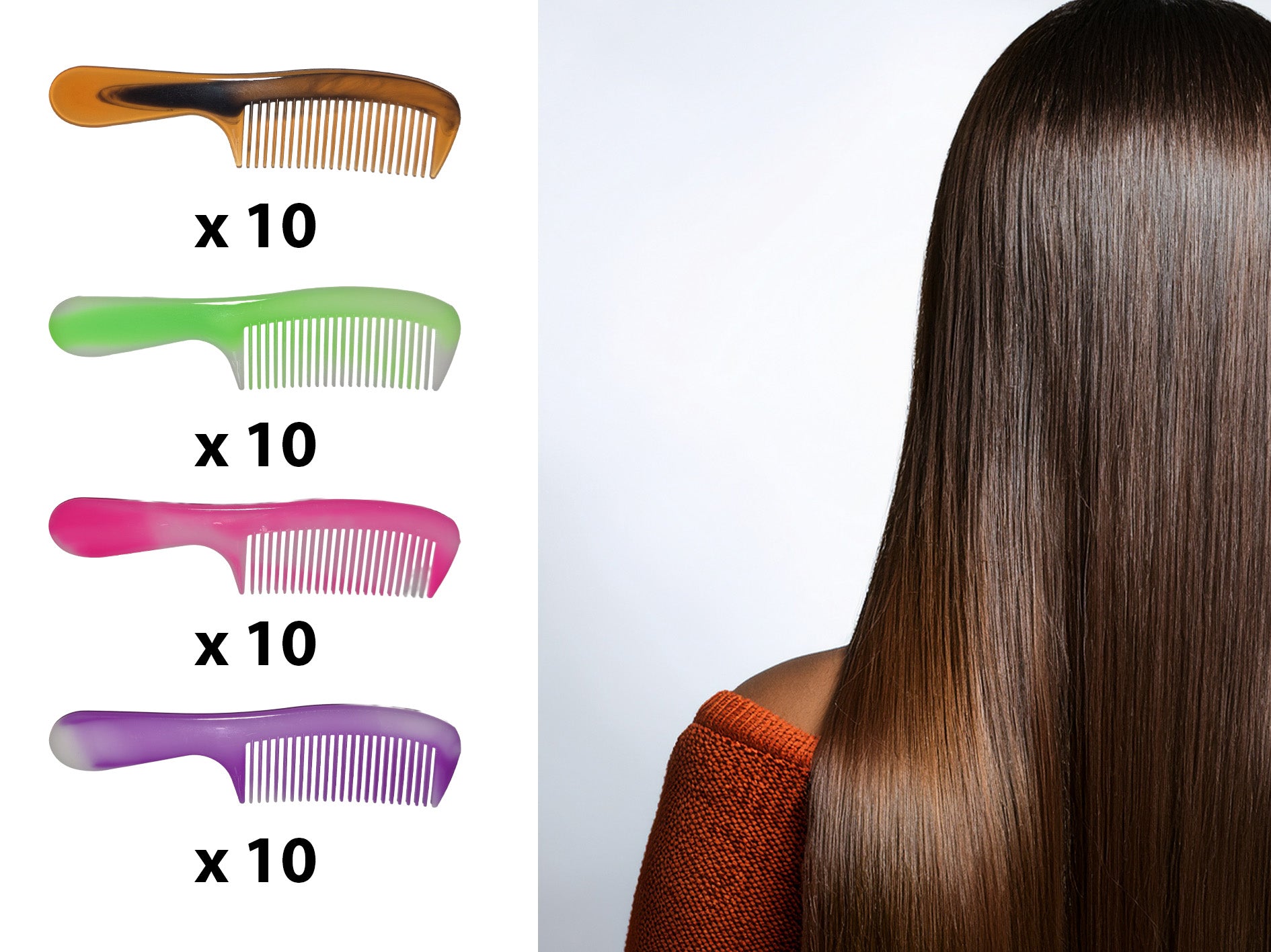 Travel Hair Combs Set - 40 Pack Mixed Colors for All Hair Types (main)