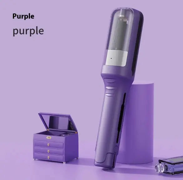 Purple hair straightener with a purple background